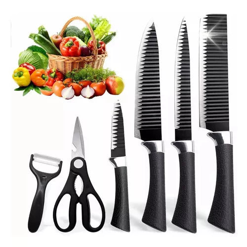 Kit 6 Facas Profissionais Antiaderentes